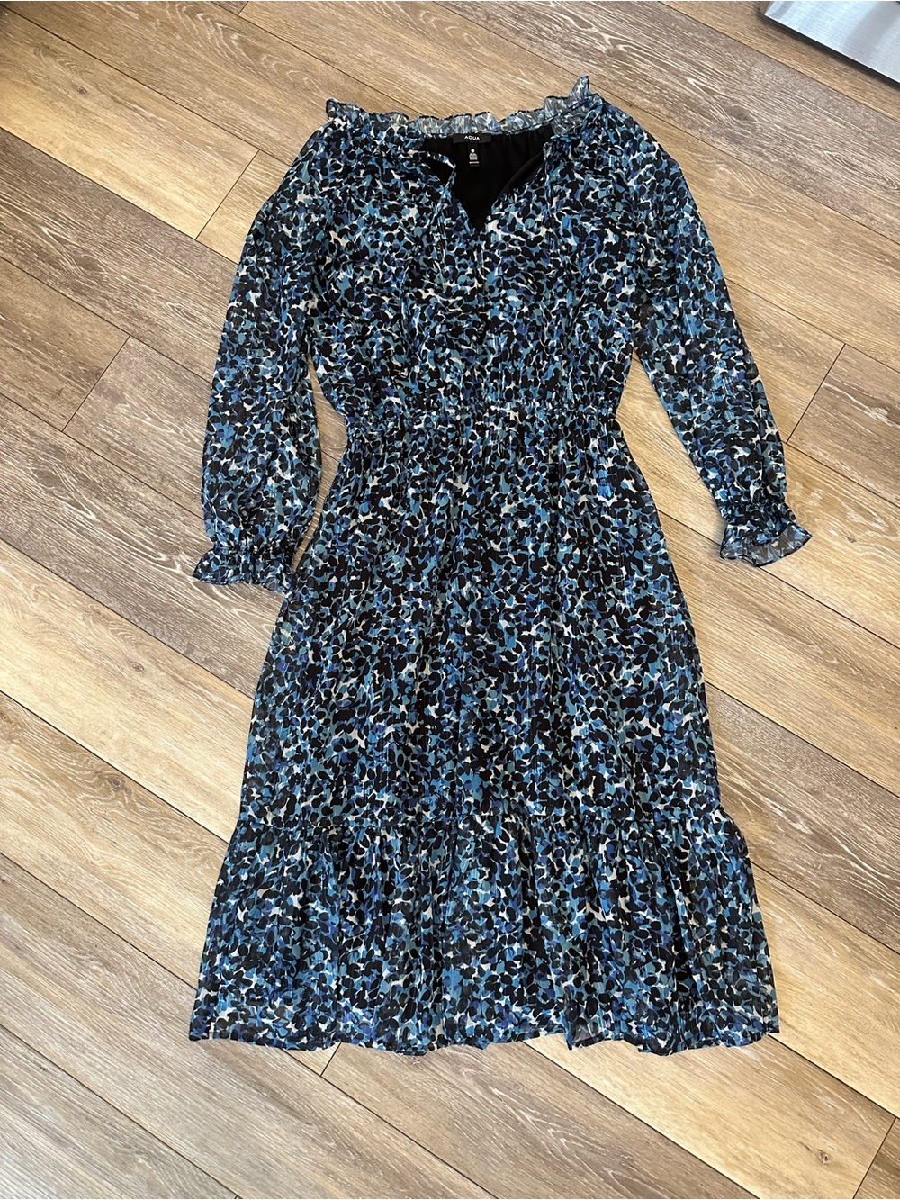 Aqua Women's Blue Floral Print Midi Dress